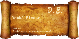 Demkó Elemér névjegykártya