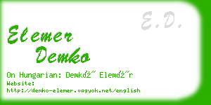 elemer demko business card